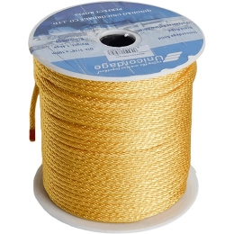 Шнур полиэстеровый 5мм*100м 18-прядный нагрузка 180 кг, жёлтый (115306U)